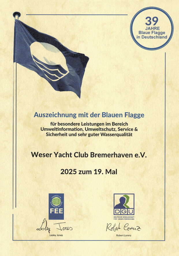 Zertifikat: Blaue Flagge 2025